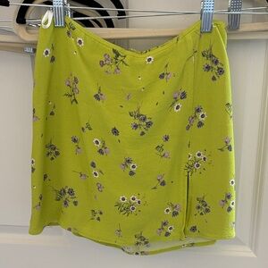 Sunday Best Lime Floral Mini Skirt